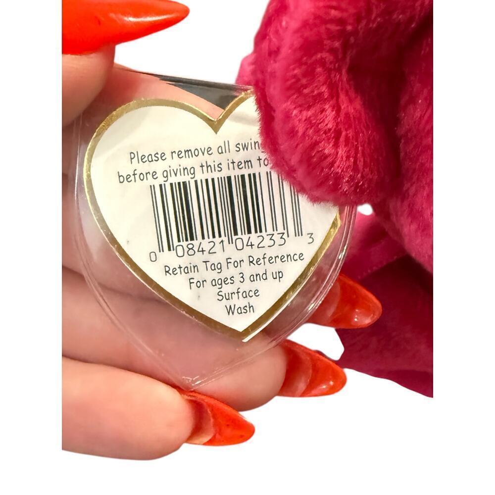Valentina Beanie Baby 1998 Ty Original MWMT Pink Heart Bear - Picture 3 of 7